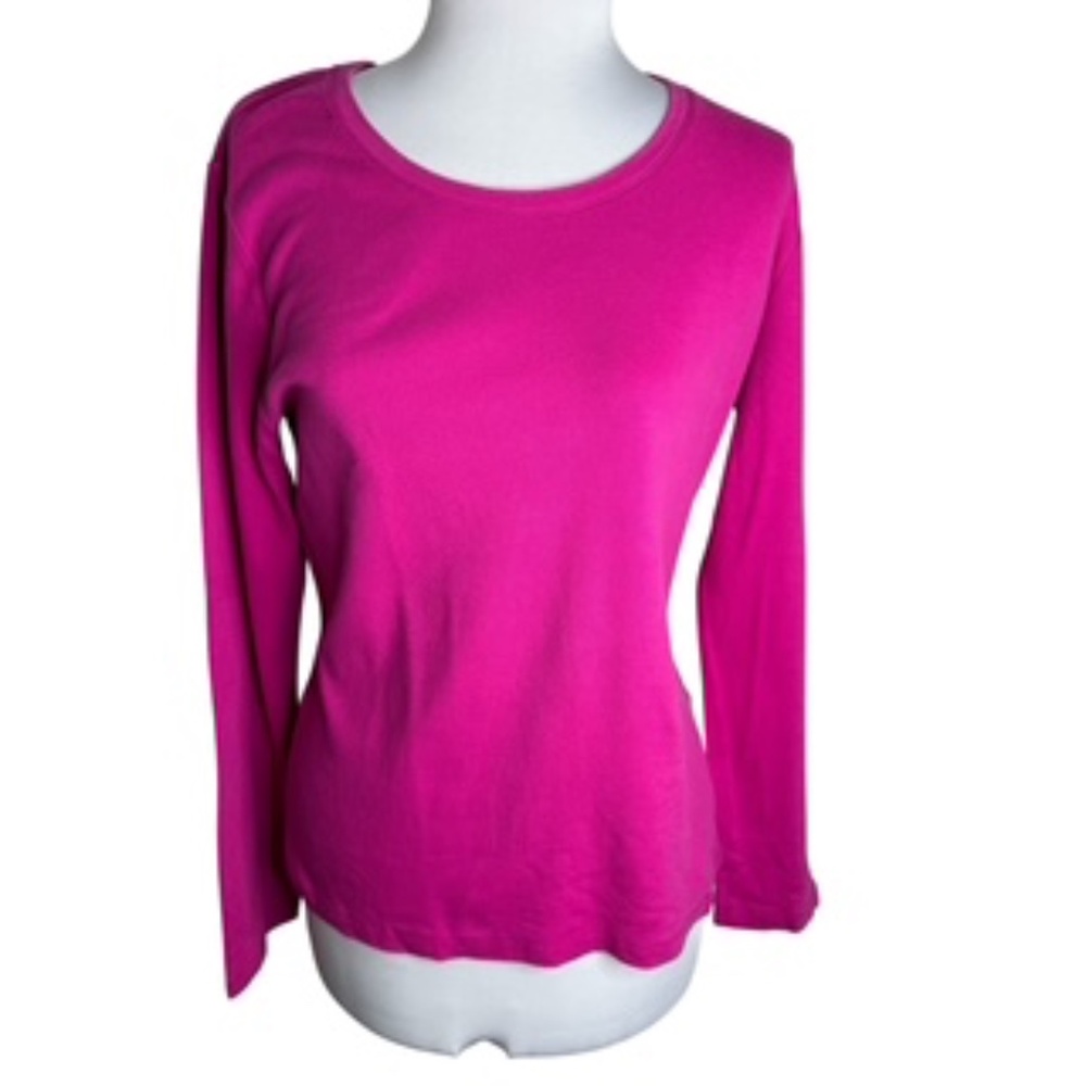 White Stag Scoop Neck Hot Pink Long Sleeve Women's Tee Size XL (16-18)